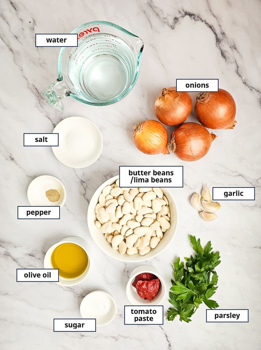 Greek Butter Beans Casserole- Gigantes Plaki ingredients