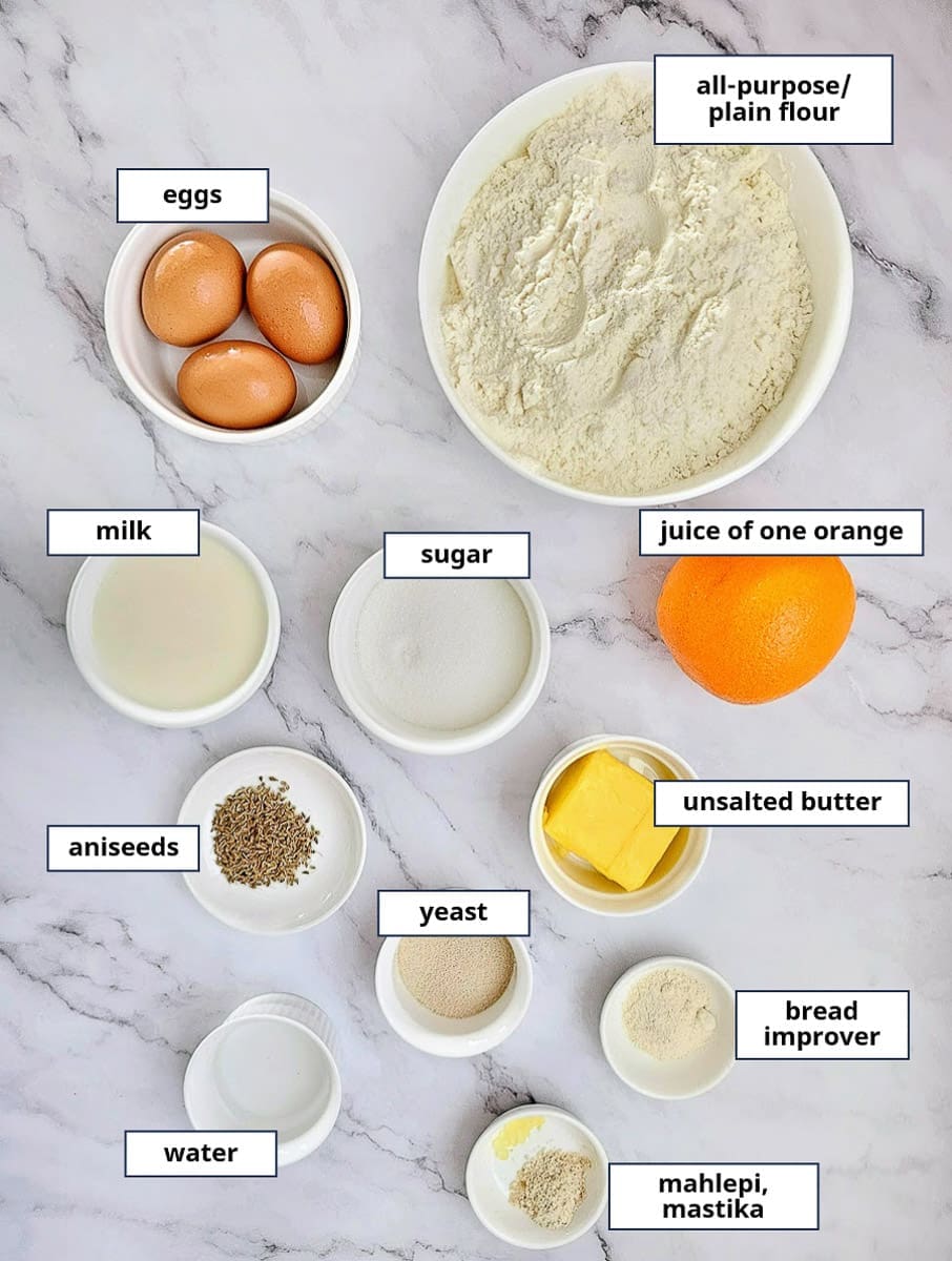 tsoureki list of ingredients