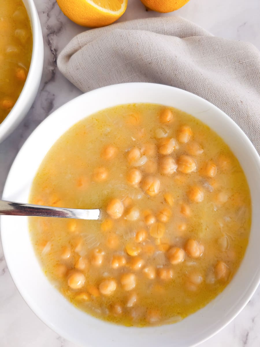 chcikpea soup in a bowl
