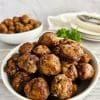 Greek Meatballs-Keftedes- serving bowl