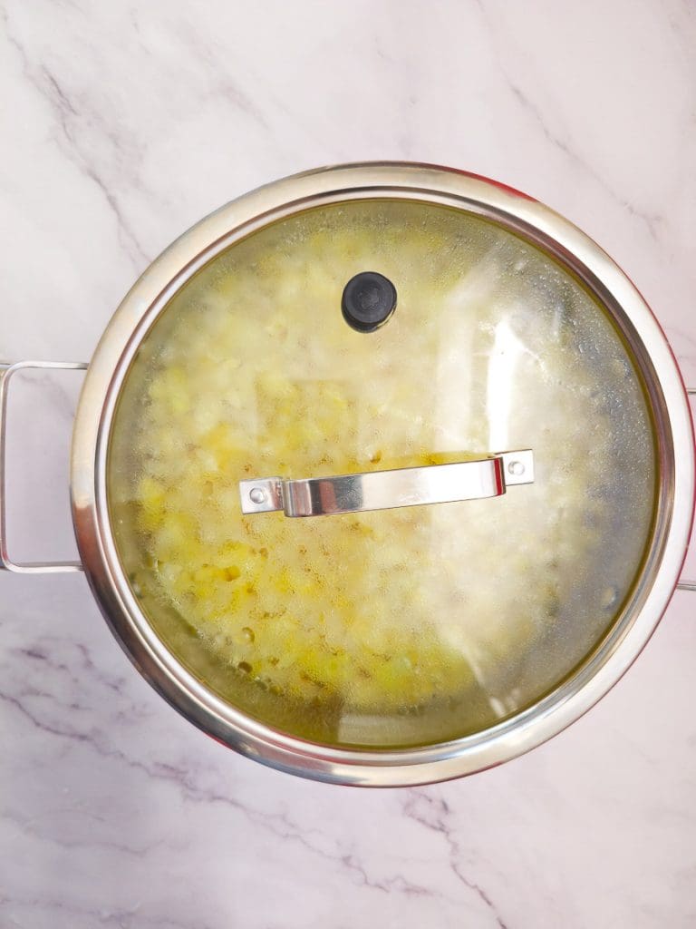 chickpea soup in  pot