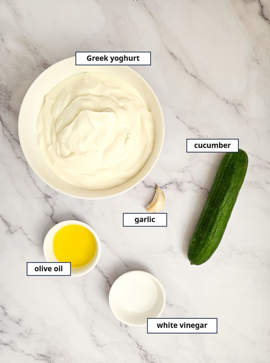 Tzatziki iingredients