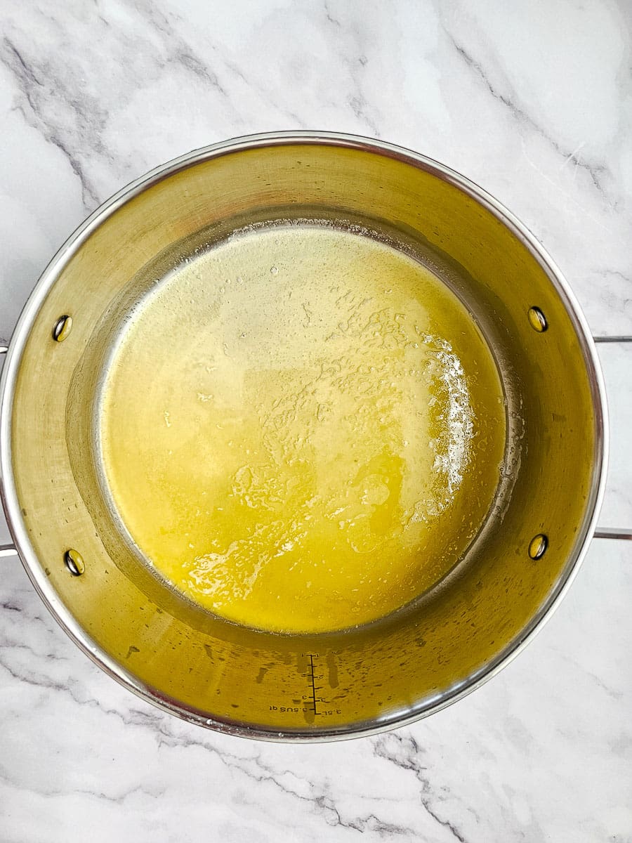 melting butter in a pot