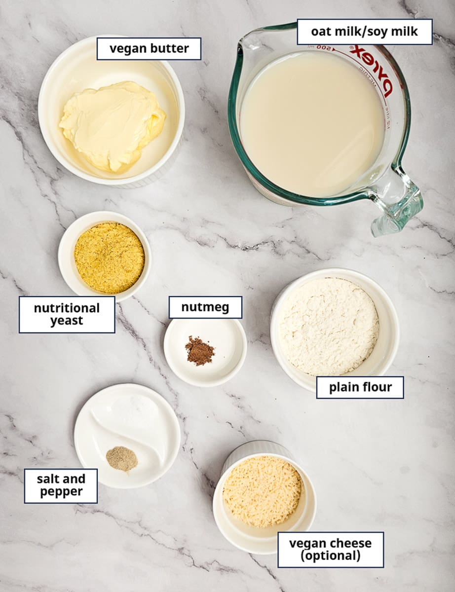 dairy free bechamel ingredients for vegan moussaka