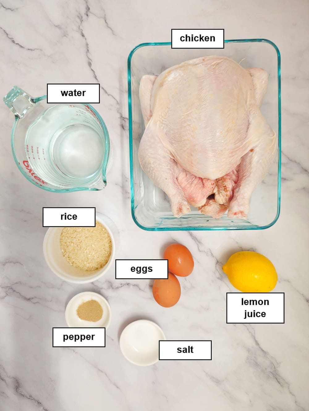 Ingredients-for-Greek-lemon-chicken-soup-avgolemono