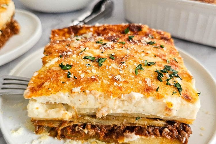 Moussaka on a plate