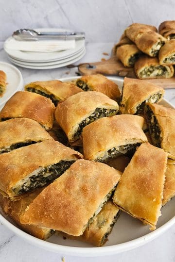 Spinach and Feta pie - Spanakopita on a plate