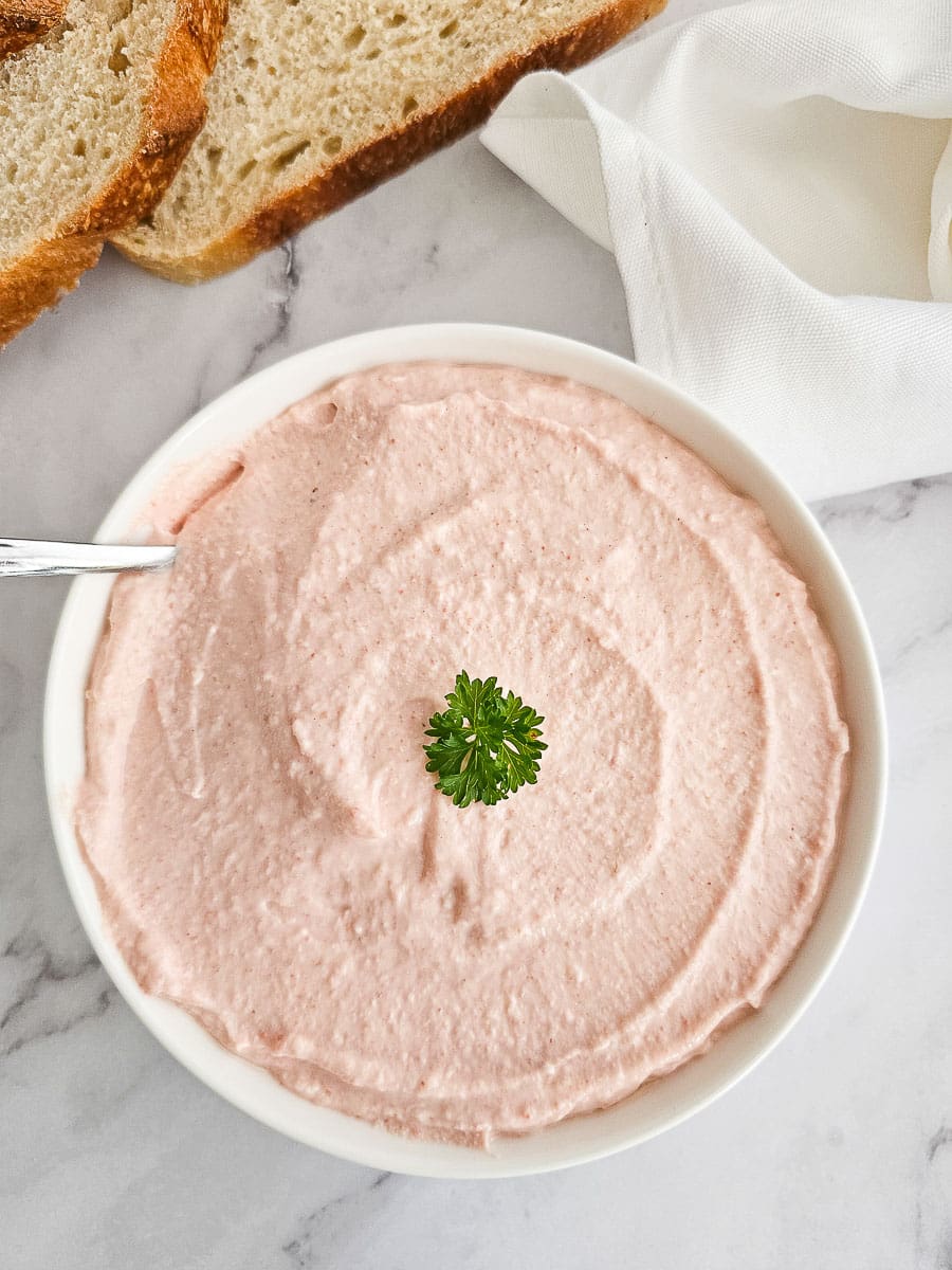 Taramosalata - Greek fish roe dip in a bowl