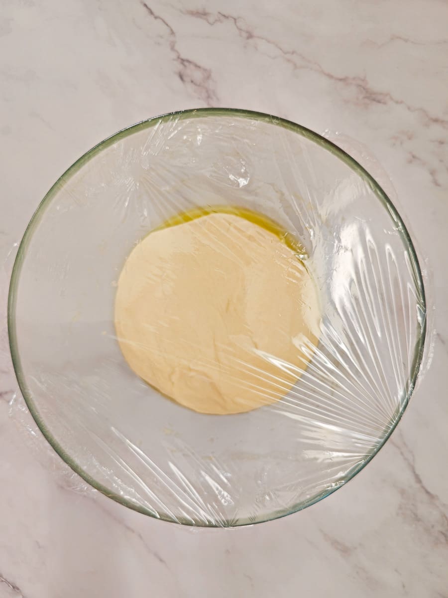 dough in a bowl resting 