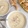 Greek lemon chicken soup - avgolemono in a bowl