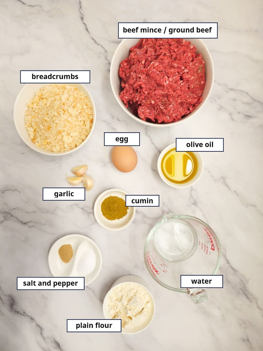 Soutzoukakia - Greek meatballs ingredients