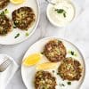 Greek Zucchini Fritters - Kolokithokeftedes on a plate