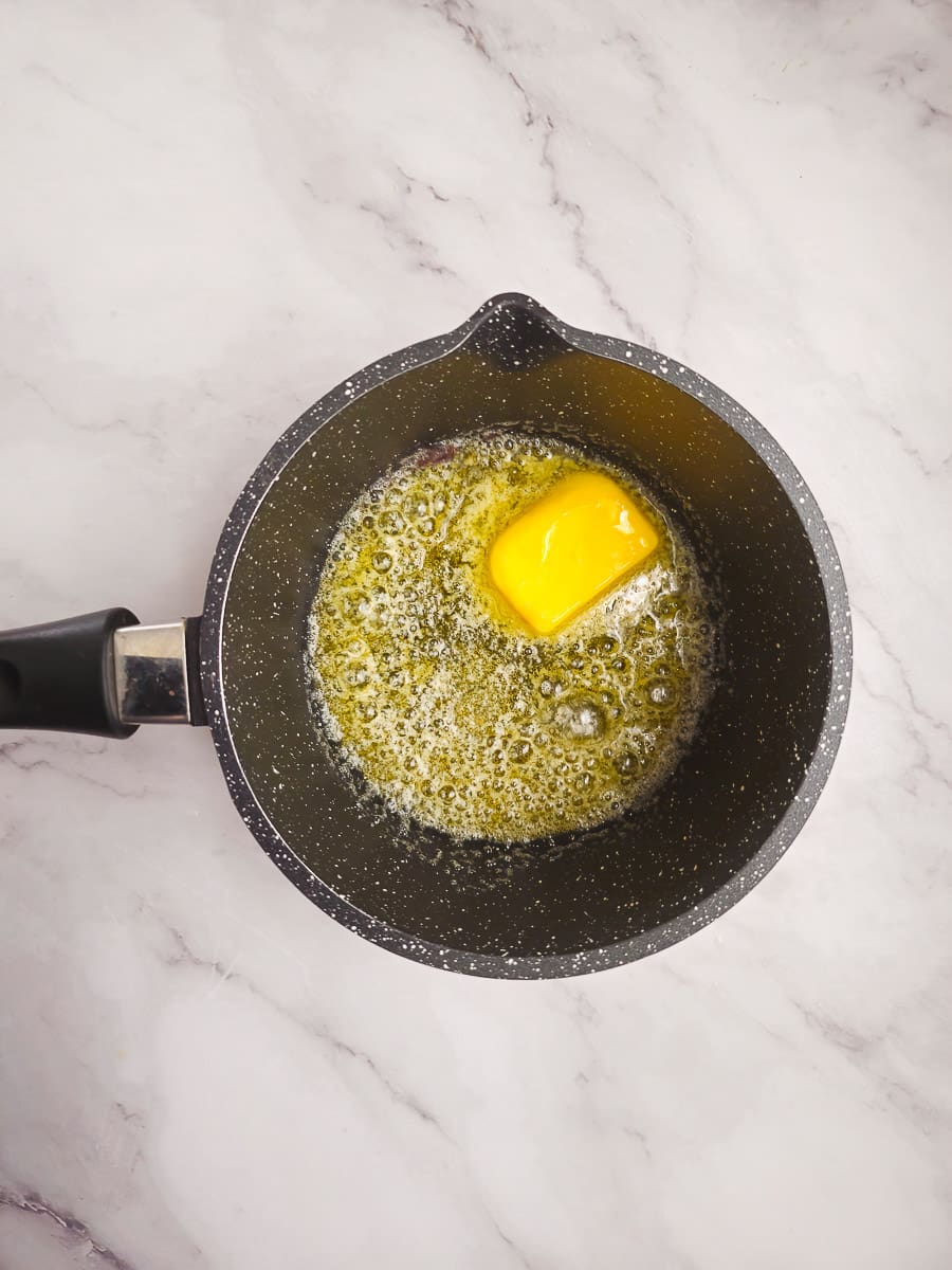 melting butter in pot