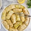 Lahanodolmades-Greek Stuffed Cabbage Rolls on plate