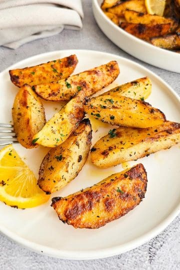 Greek Lemon Potatoes on a plate