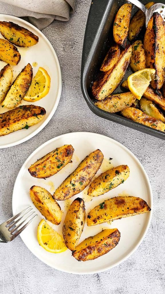 Greek Lemon Potatoes on a plate