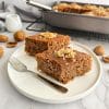 Karidopita - Greek Walnut Cake in baking tray