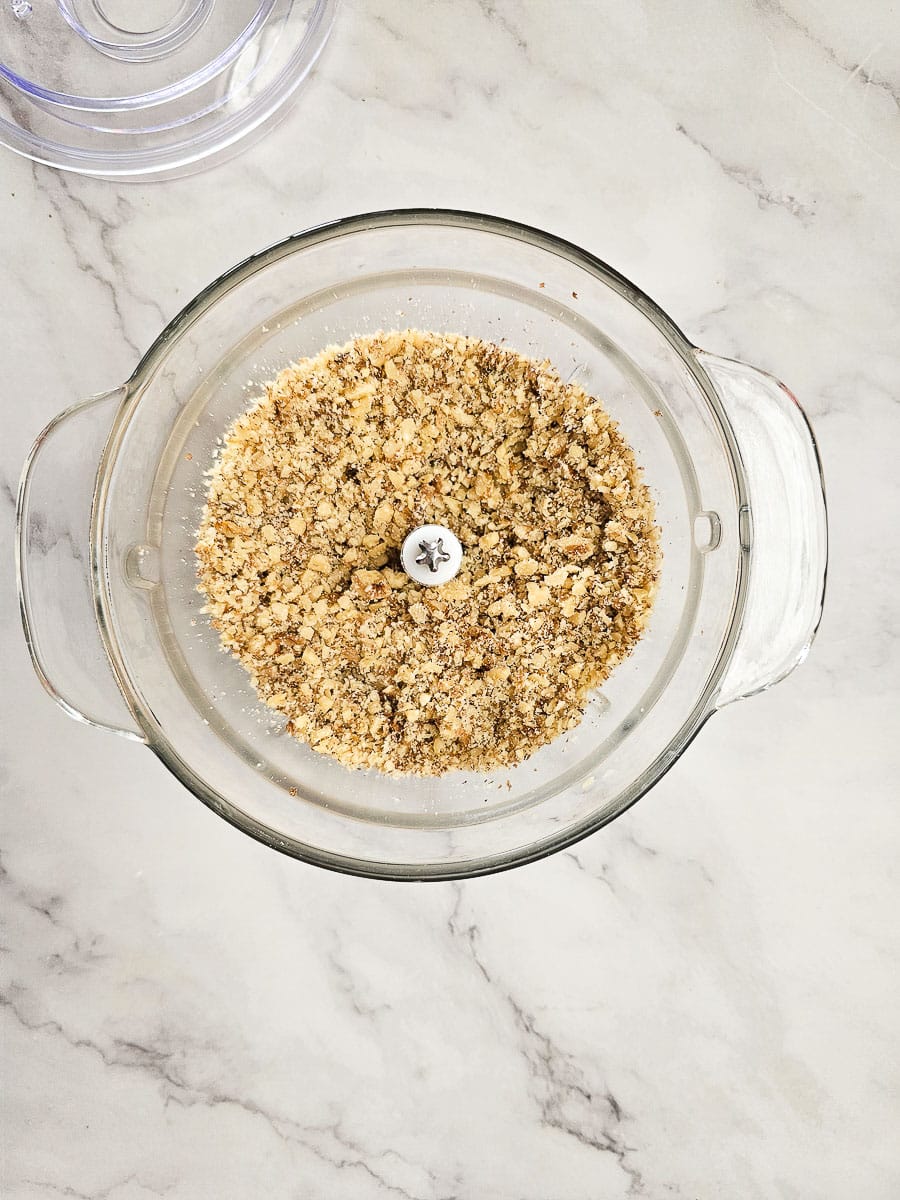 processing walnuts in a food processor