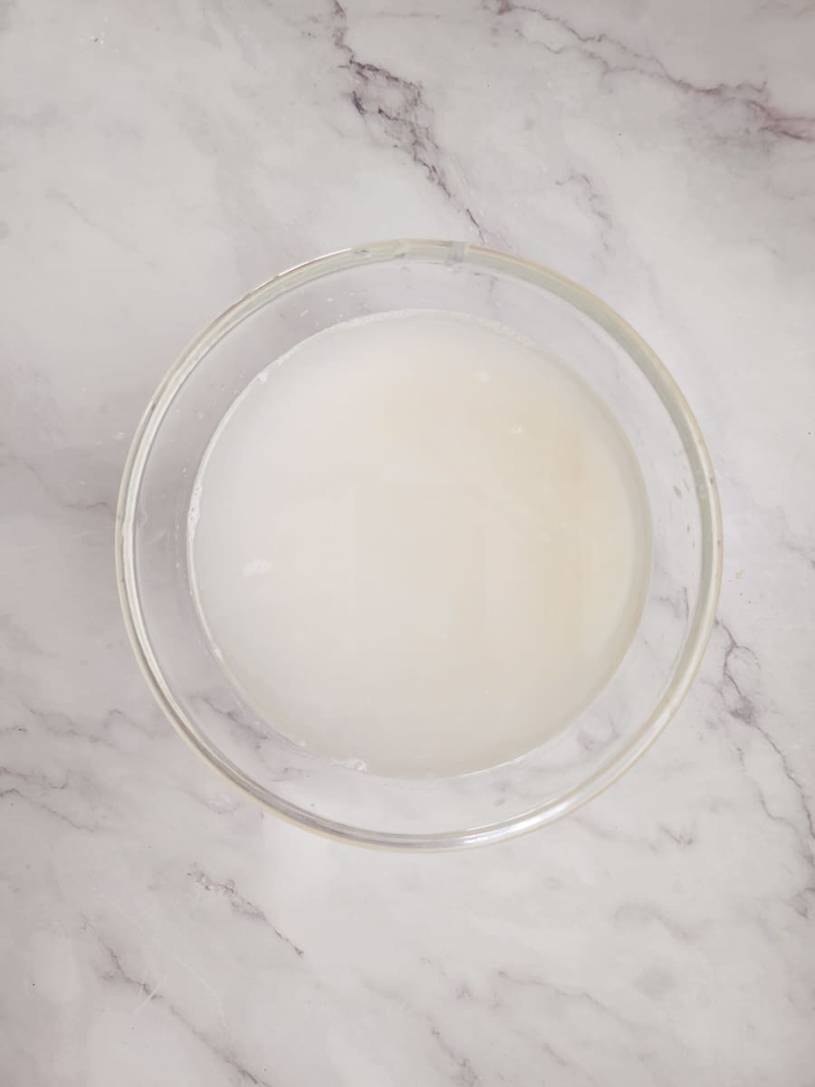 soaking rice in water