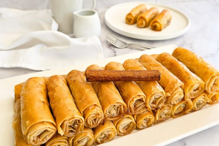 Baklava Rolls - Saragli on serving plate