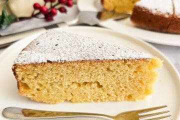 Vasilopita- Greek New Year's Cake on a plate