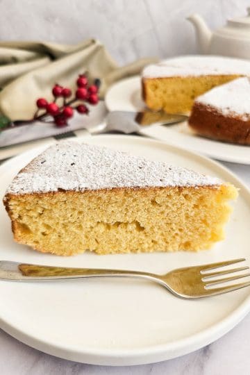 Vasilopita- Greek New Year's Cake on a plate