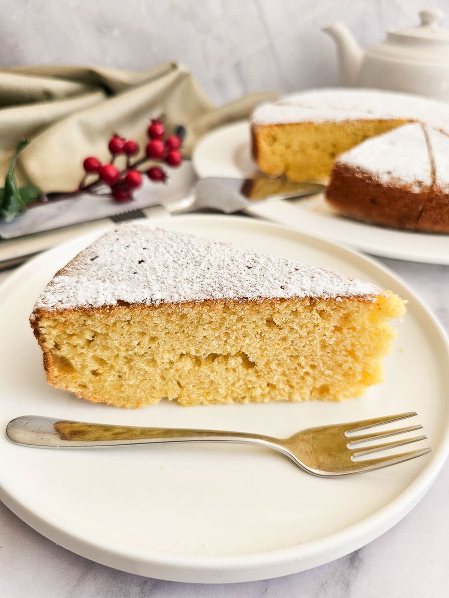 Vasilopita- Greek New Year's Cake on a plate