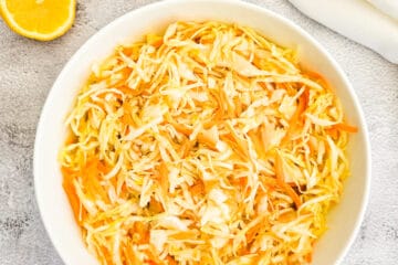 Greek Cabbage Salad - Lahanosalata in a bowl