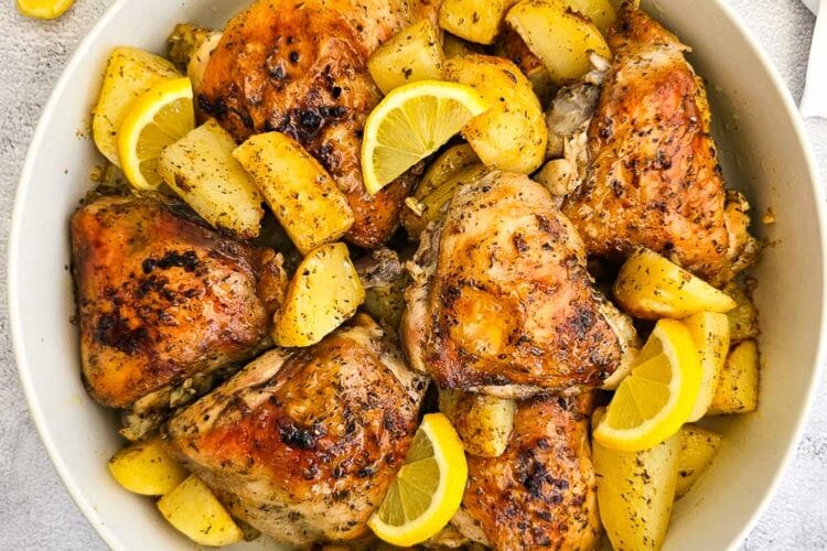 Greek Lemon Roasted Chicken and Potatoes