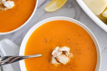 fish soup psaropsoupa in a bowl