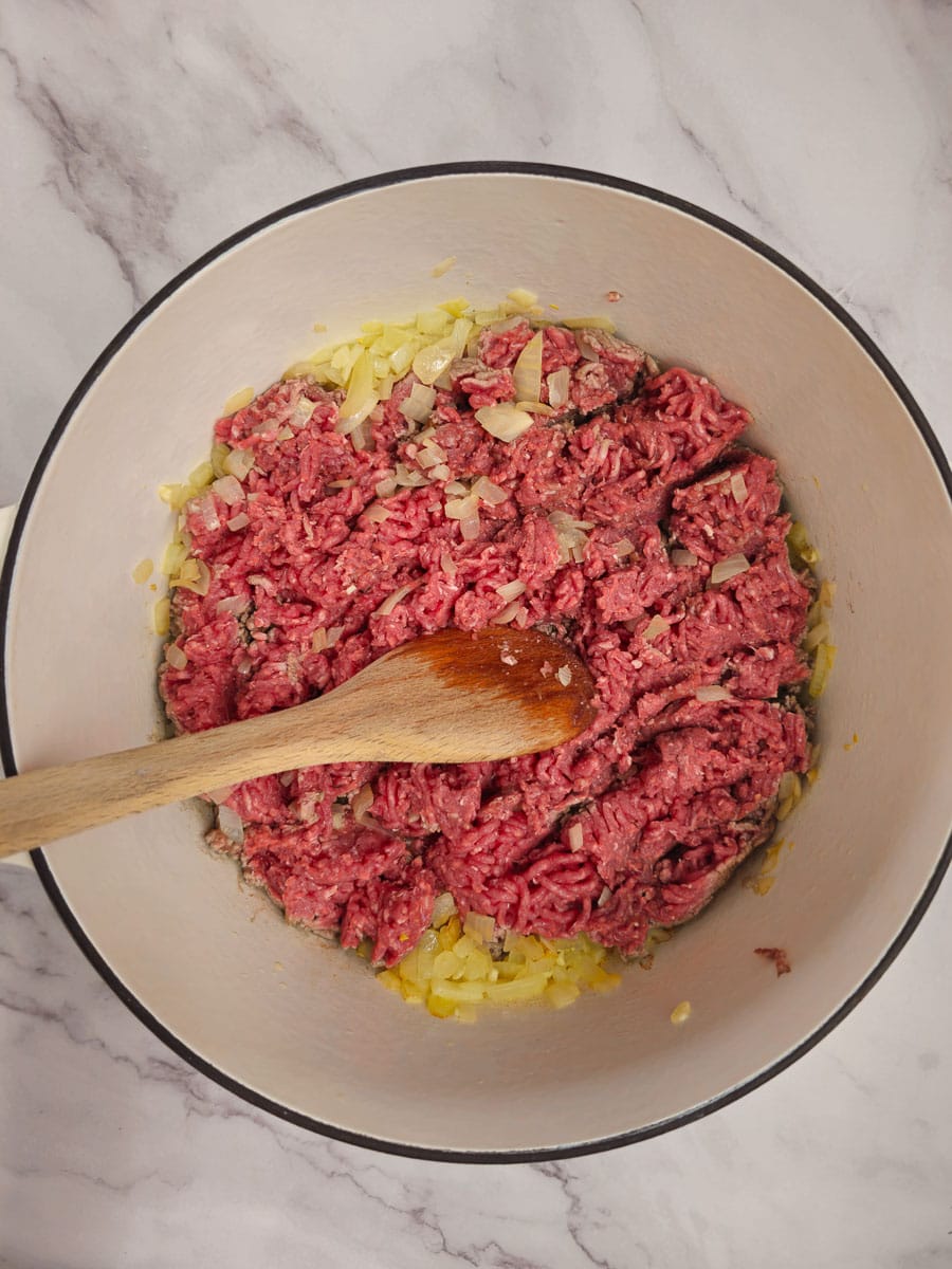 sauteing mince in dutch oven