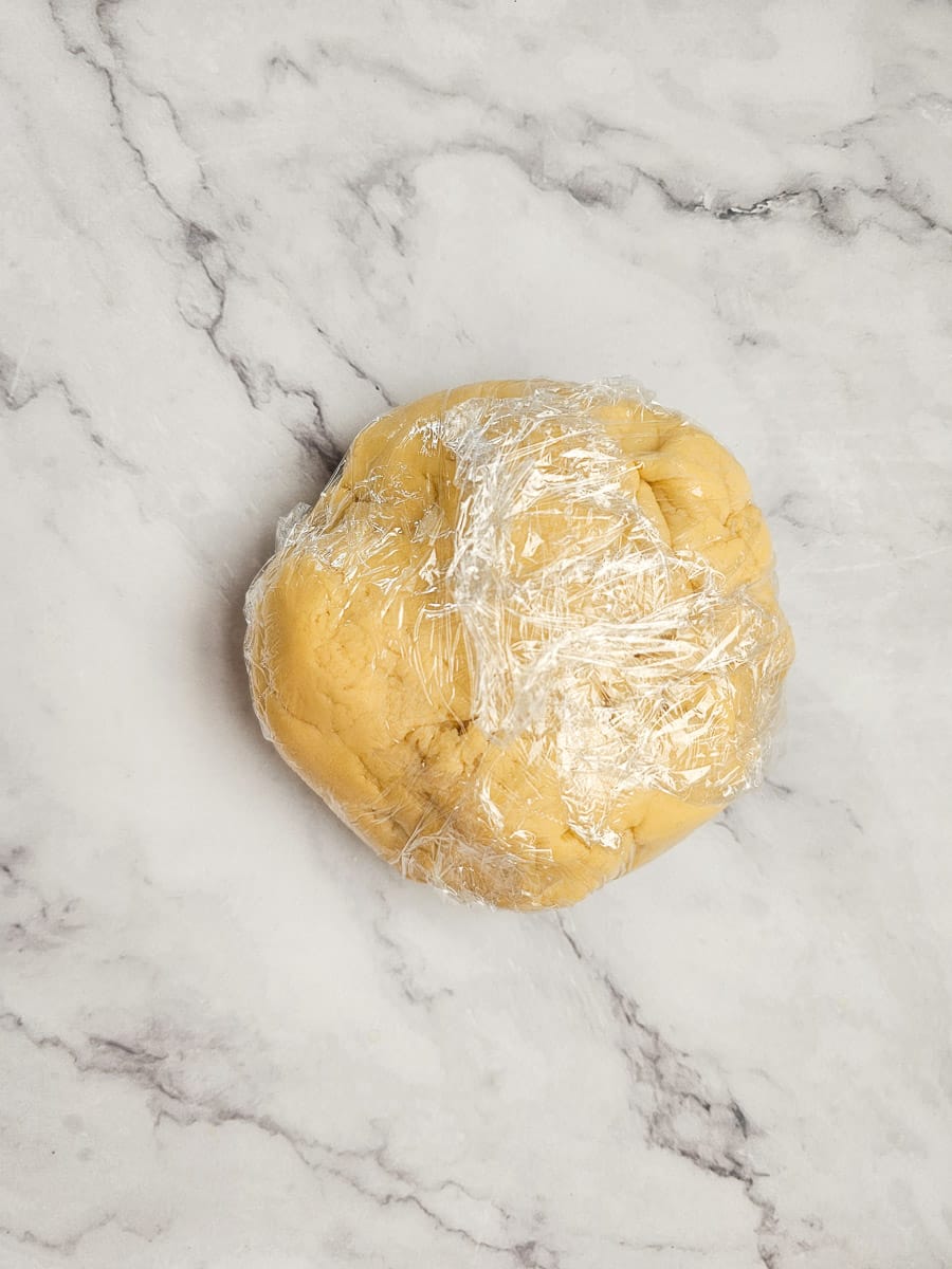 dough wrapped in plastic