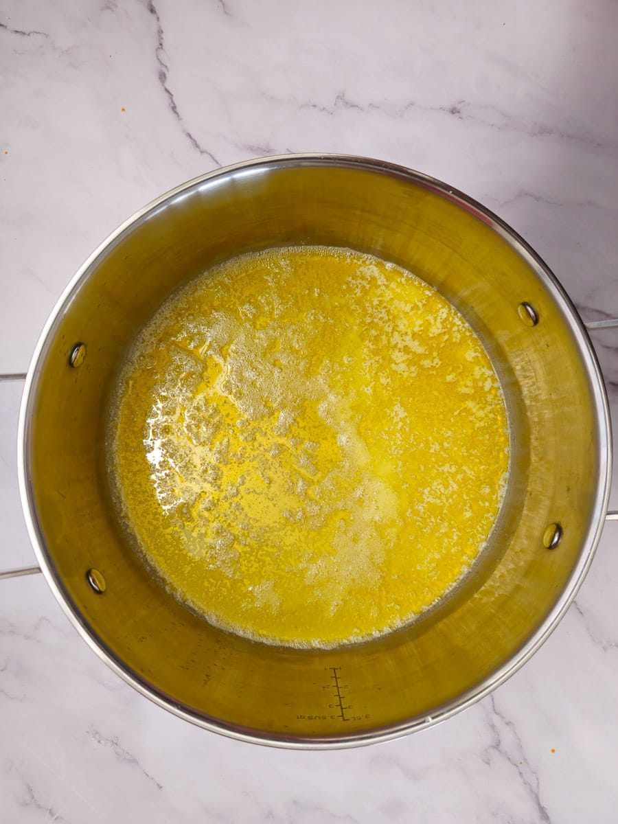 melting butter in pot