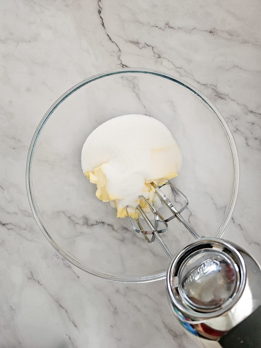 beat butter and sugar in a bowl