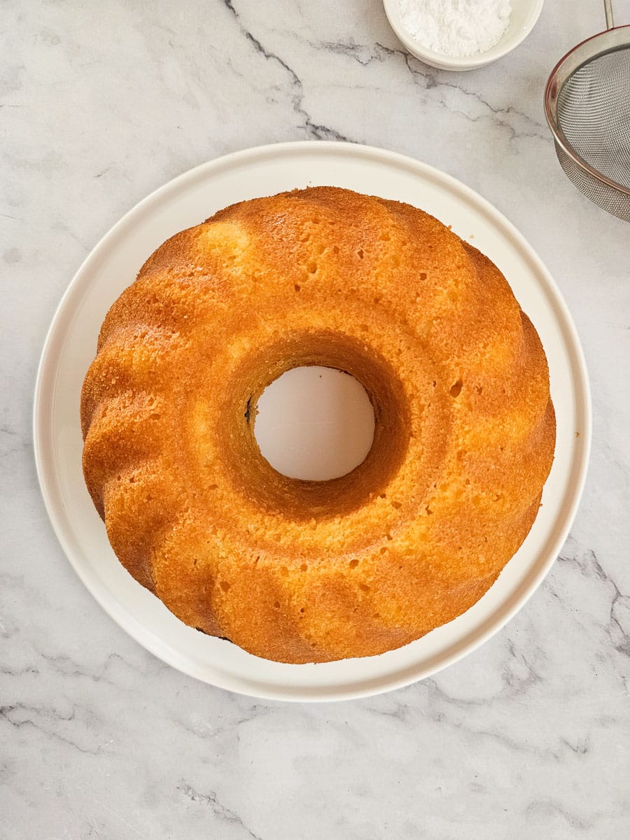 yoghurt cake on a plate